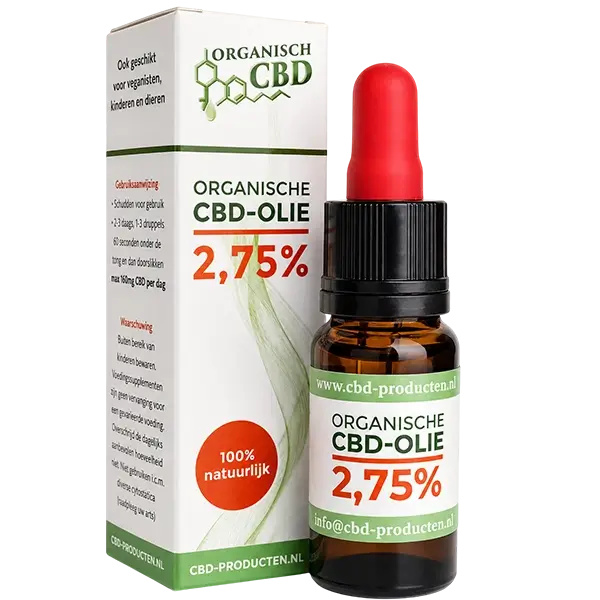 Organische CBD olie <br> 2,75 % (275 mg) <br> 10 ml